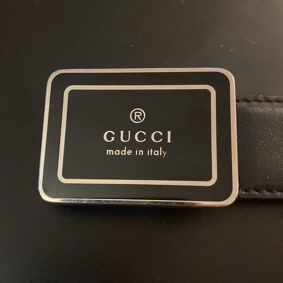 GUCCI black leather belt. - Picture 1 of 3